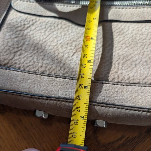 Rebecca Minkoff Avery Gray Tan Leather Suede Zip Crossbody Shoulder Bag Clutch - Picture 5 of 6